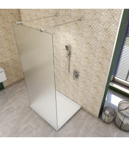 Walk In Dusche  - Almada 09 - Duschwand - Chrom - Satino