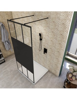 Walk In Dusche  - Amora 09 - Duschwand - Schwarz - Loft 4