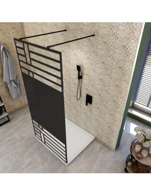 Walk In Dusche  - Amora 09 - Duschwand - Schwarz - Loft 5