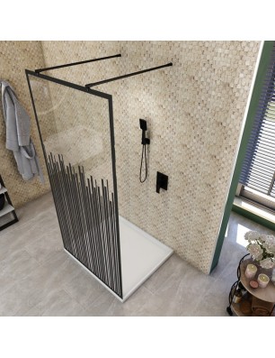 Walk In Dusche  - Amora 09 - Duschwand - Schwarz - Loft 6