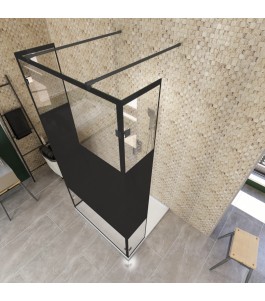 Walk In Dusche  - Amora 10 - Duschwand - Schwarz - Loft 3
