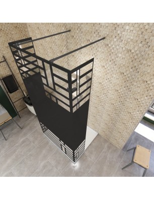 Walk In Dusche  - Amora 10 - Duschwand - Schwarz - Loft 5
