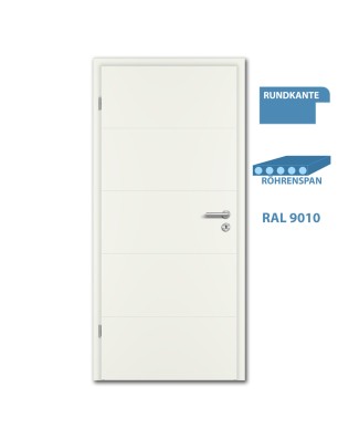 Türblatt LINE 1 Weisslack RAL 9010 - Rundkante