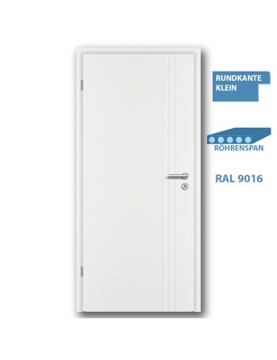 Türblatt LINE 10 Weisslack RAL 9016 - kleine Rundkante
