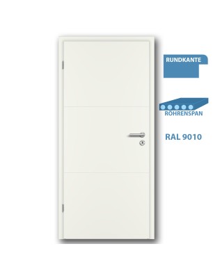 Türblatt LINE 12 Weisslack RAL 9010 - Rundkante