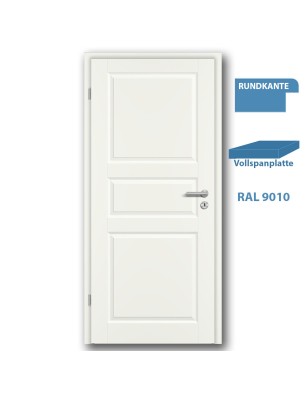 Türblatt STILE K3 Weisslack RAL 9010 - Rundkante