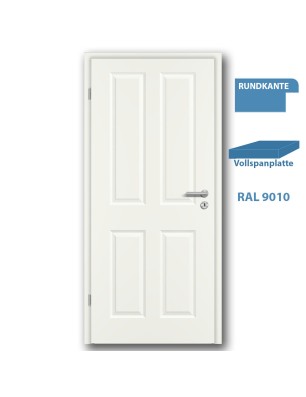 Türblatt STILE K4 Weisslack RAL 9010 - Rundkante