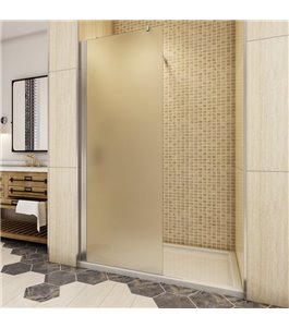 Walk In Dusche  - Cali 01 - Duschwand - Chrom - Satino