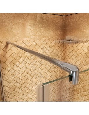 Walk In Dusche  - Cali 01 - Duschwand - Chrom - Grauglas