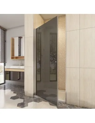 Duschtüren Cali 02 - Pendeltür - Chrom - Grauglas