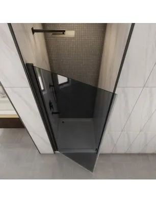 Duschtüren Crato 02 - Pendeltür - Schwarz - Grauglas