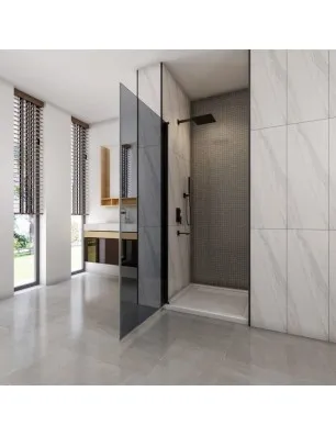 Duschtüren Crato 02 - Pendeltür - Schwarz - Grauglas