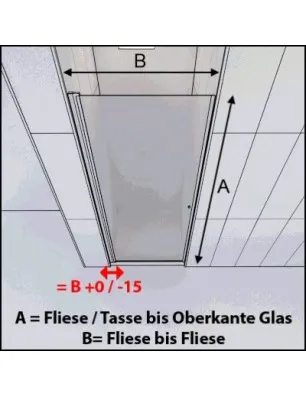 Duschtüren Crato 02 - Pendeltür - Schwarz - Grauglas