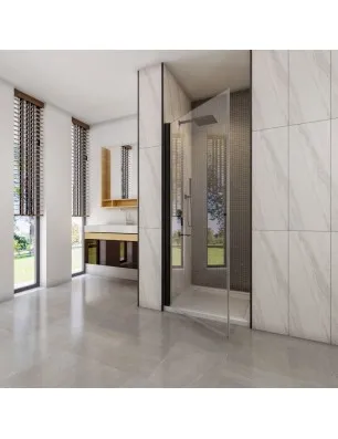 Duschtüren Crato 02 - Pendeltür - Schwarz - Klarglas