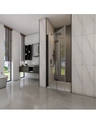 Duschtüren Crato 03 - Falttür - Schwarz - Klarglas