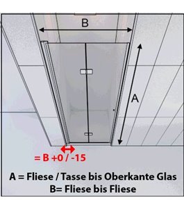 Duschtüren Crato 03 - Falttür - Schwarz - Satino