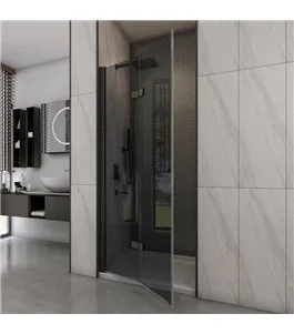 Duschtüren Crato 03 - Falttür - Schwarz - Grauglas
