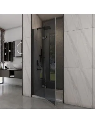 Duschtüren Crato 03 - Falttür - Schwarz - Grauglas