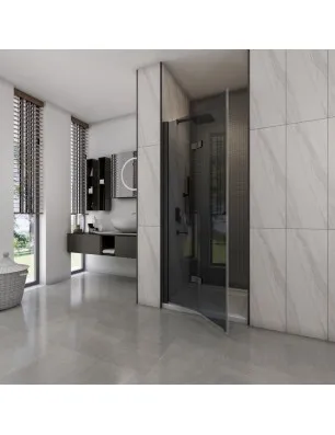 Duschtüren Crato 03 - Falttür - Schwarz - Grauglas
