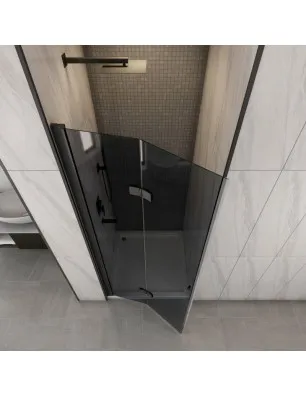 Duschtüren Crato 03 - Falttür - Schwarz - Grauglas