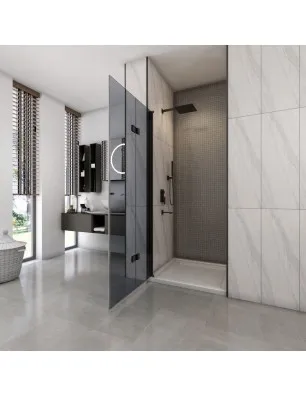 Duschtüren Crato 03 - Falttür - Schwarz - Grauglas