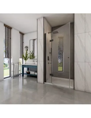 Duschtüren Crato 04 - aussenöffnend - Schwarz - Klarglas