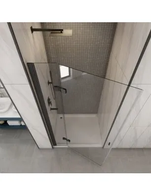 Duschtüren Crato 04 - aussenöffnend - Schwarz - Klarglas