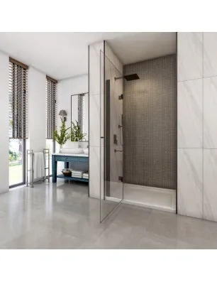 Duschtüren Crato 04 - aussenöffnend - Schwarz - Klarglas