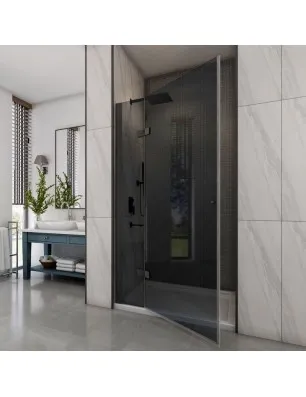 Duschtüren Crato 04 - aussenöffnend - Schwarz - Grauglas