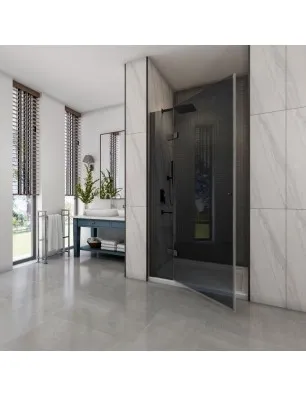 Duschtüren Crato 04 - aussenöffnend - Schwarz - Grauglas