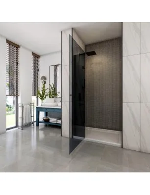 Duschtüren Crato 04 - aussenöffnend - Schwarz - Grauglas