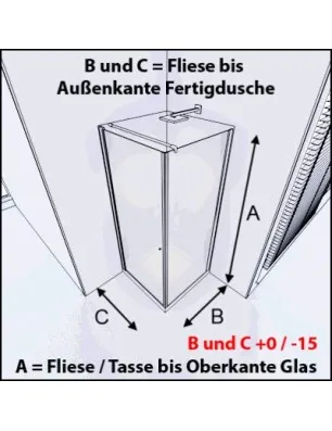 Eck-Duschkabine Crato 05 - Pendeltür - Schwarz - Klarglas