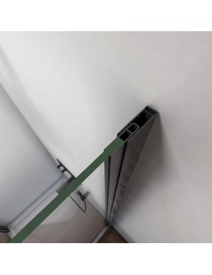 Eck-Duschkabine Crato 05 - Pendeltür - Schwarz - Grauglas