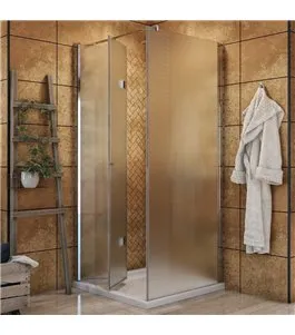 Eck-Duschkabine Cali 06 - Falttür - Chrom - Satino