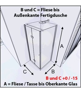 Eck-Duschkabine Cali 06 - Falttür - Chrom - Grauglas