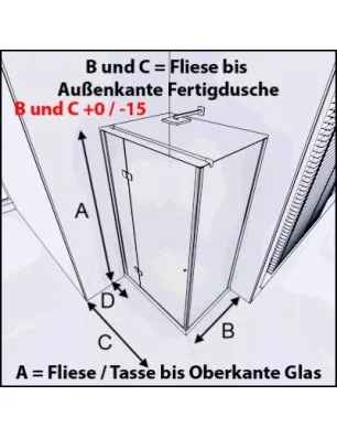 Eck-Duschkabine Cali 07 - aussenöffnend - Chrom - Satino