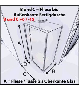 Eck-Duschkabine Crato 07 - aussenöffnend - Schwarz - Klarglas