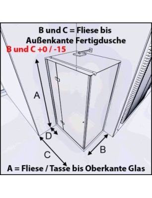Eck-Duschkabine Crato 07 - aussenöffnend - Schwarz - Grauglas