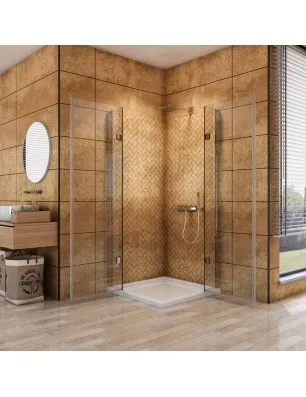 Eck-Duschkabine Cali 10 - aussenöffnend - Chrom - Klarglas