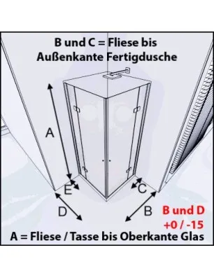 Eck-Duschkabine Cali 10 - aussenöffnend - Chrom - Klarglas