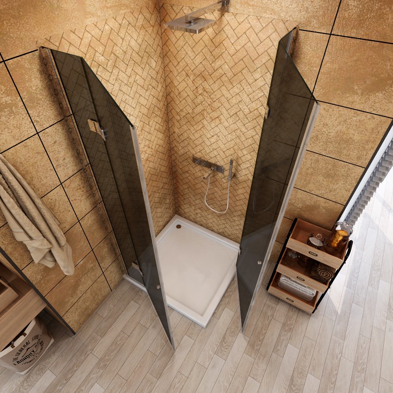 Eck-Duschkabine Cali Chrom Grauglas