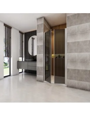 Duschtüren Cali 11 - aussenöffnend - Chrom - Grauglas