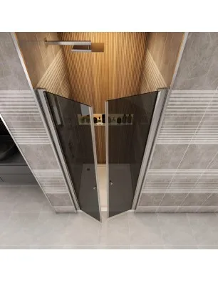 Duschtüren Cali 11 - aussenöffnend - Chrom - Grauglas