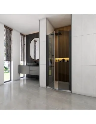 Duschtüren Crato 11 - aussenöffnend - Schwarz - Grauglas