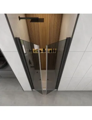 Duschtüren Crato 11 - aussenöffnend - Schwarz - Grauglas