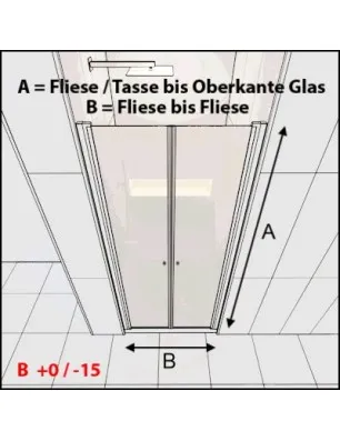 Duschtüren Crato 11 - aussenöffnend - Schwarz - Grauglas