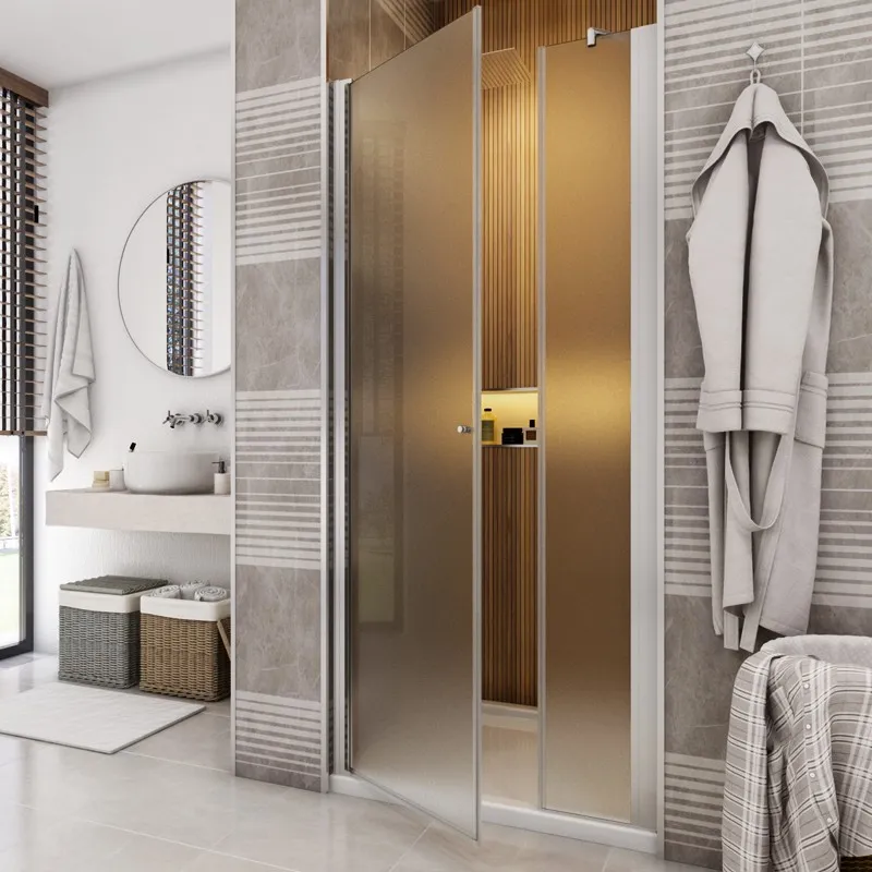 Duschtüren Cali-14 - Pendeltür - Chrom - Satino Duschtüren Cali-14 - Pendeltür - Chrom - Satino