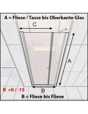 Duschtüren Cali 14 - Pendeltür - Chrom - Satino