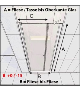 Duschtüren Cali 14 - Pendeltür - Chrom - Grauglas