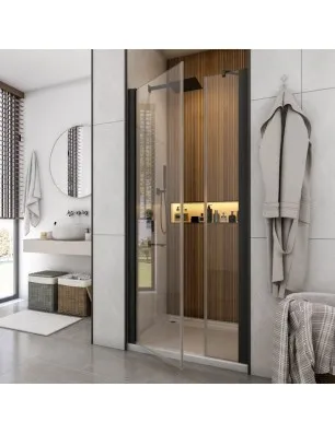 Duschtüren Crato 14 - Pendeltür - Schwarz - Klarglas